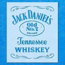 Jack Daniels Tennessee Whisky Brand Drink Bar Logo Stencil: Airbrush Wall Art