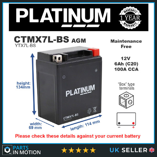 Ctmx7l platinum agm - ctmx7l-bs,