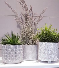Set 1-3 Concrete Pots Indoor Outdoor Plant Flower Pot Holder Home Decoration