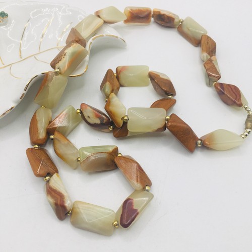 Vintage green and brown - brown, agate