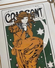 Vintage Art Nouveau Lady Mucha Mirror Shabby Chic Gallery Wall 1970s