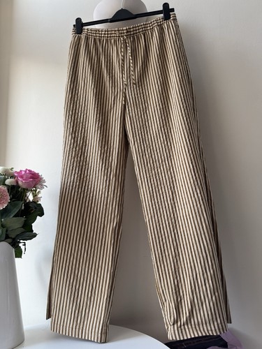 Zara striped wide leg trousers - leg,