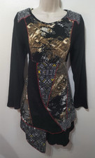 Izabel Black Patchwork Knitted