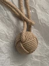 Next Single  x Helga Jute & Wool Blend Ball Rope Curtain Rustic Chunky Tieback