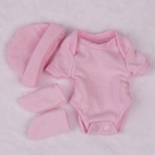 10-11inch Reborn Doll Clothes Set DIY Baby Boy Girl Doll Outfit Hat (Pink)