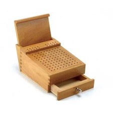 Wooden Bur Box With Plier Stand And File Holder Jewellers Rotary Tool Holder