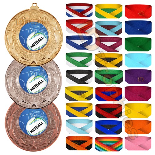 Netball medals ribbons - netball,
