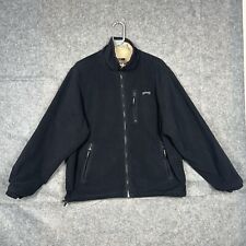 Schott Nyc Jacket Mens Size Medium Black Beige Fleece Full Zip Reversible Y2k
