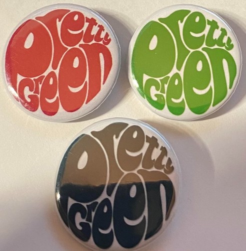 Pretty green 25mm pin - green,
