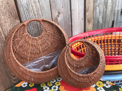 Faux wicker wall pocket - faux,