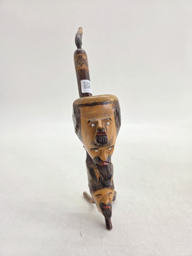 Wooden hand carved pipe - hand,