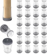 24 Furniture Sliders Wood Floor Silicone Chair Leg Protectors Feet X-Small Round