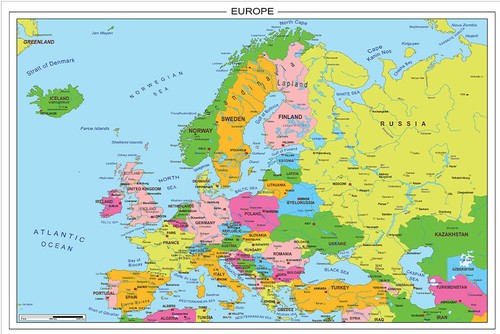 Europe map political - map,