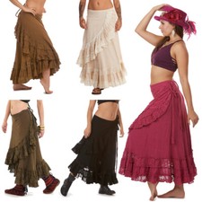 Long Jute Boho Skirt, Eco
