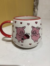 M&S Percy Pig & Penny Pink Hearts Cup Mug Love Valentine Ltd Edition