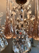 Beautiful Antique Vintage French Crystal Cut Glass Chandelier