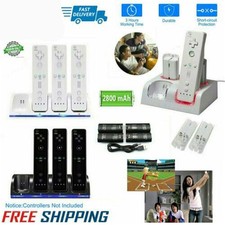 For Nintendo Wii Controller Charger Dock Station +2/4x Rechargeable Battery Pack