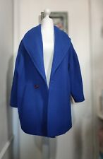 ? True Vintage 1980s Royal Blue Wool Cocoon Coat 12/14 Medium ?