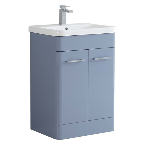 Matt blue bathroom vanity - blue,