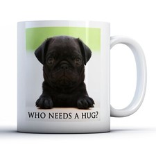 Black Pug Puppy Who Needs A Hug? - Printed Mug