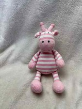 John Lewis Baby pink striped giraffe comforter soft toy