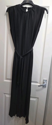 Zara black pleated jumpsuit - black,