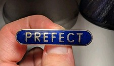 Prefect School Pin Badge With Rollover Clasp Prefect Enamelled Navy Blue & Gold