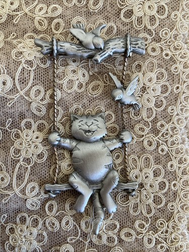 Cat swing with birds - cat,