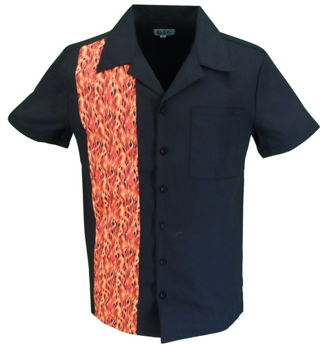 Mens retro black with flame - retro,