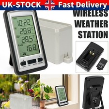 Wireless Weather Station Thermometer Rain Gauge Meter LCD Digital Alarm Clocks