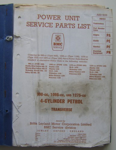 Bmc power unit 998cc - 998cc, 1098cc