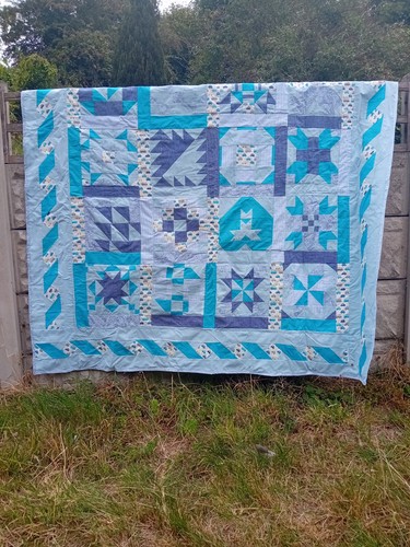 Handmade blue blanket - handmade,