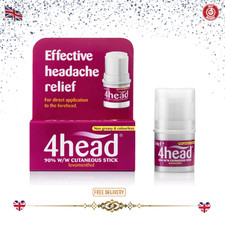 4 Head Levomenthol Stick for Headache Relief, Migraine, 3.6 G