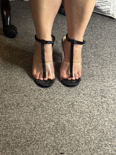 Bar high heel black clear - high,