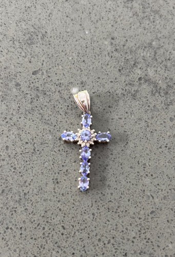 Tanzanite and diamond cross - and,