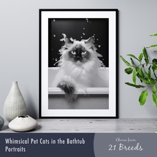 Cat in the Bathtub Print -