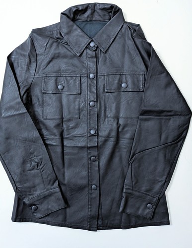 Black faux leather jacket - black,