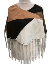 ASOS Suede Fringe Cape Poncho