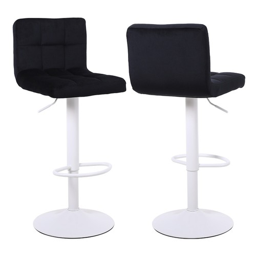 Black velvet bar stools - 2,