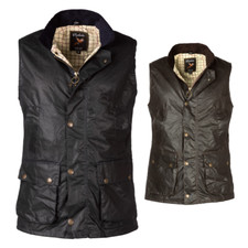 Rydale Men's Wax Waistcoat Waxed Cotton Lined Gilet Sleeveless Jacket 3 Colours