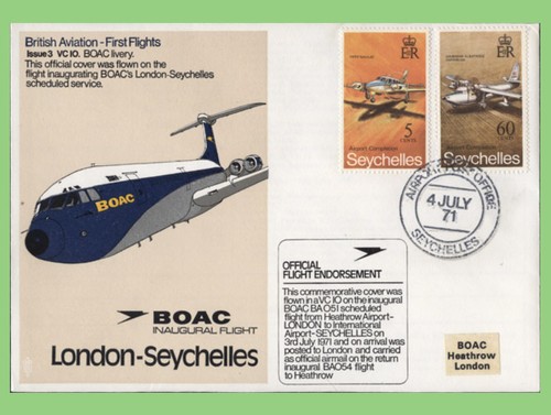 Seychelles 1971 boac - seychelles, vc