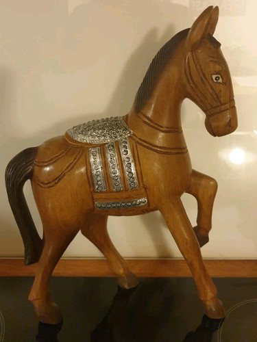 Tall carved wooden - horse, with