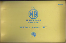 MG MGA 1600 TWIN CAM COUPE & ROADSTER ORIG. 1960 FACTORY SERVICE PARTS CATALOGUE