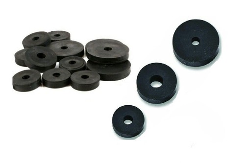 15pc black rubber - black, washers
