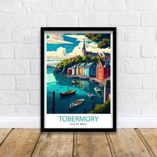 Tobermory Isle of Mull Travel Poster Scotland Wall Art Isle of Mull Illustration