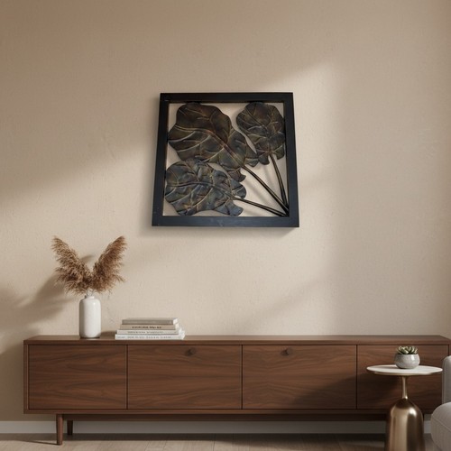 Leaf wall art - wall, black