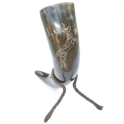 Large hand carved stag - -,