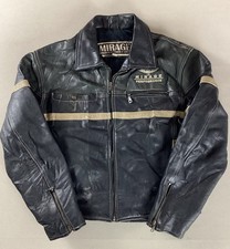Vintage leather biker jacket - leather,