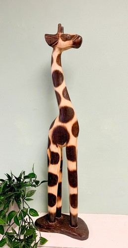 Wooden giraffe carving - giraffe,