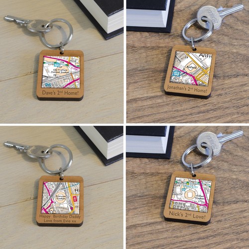 Personalised wooden key - wooden, ring